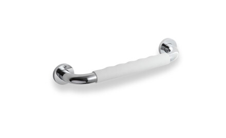Bathroom grab rail, Ø25, straight, 30 / non-slip white cap / chrome