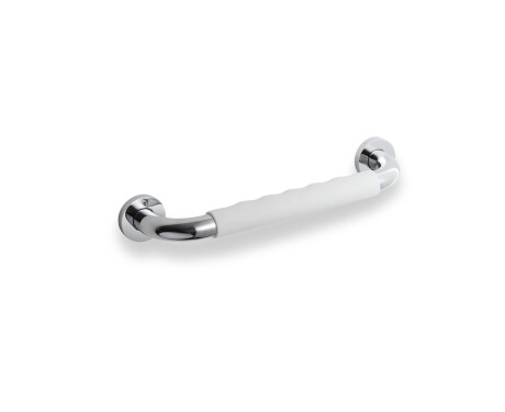 Bathroom grab rail, Ø25, straight, 30 / non-slip white cap / chrome