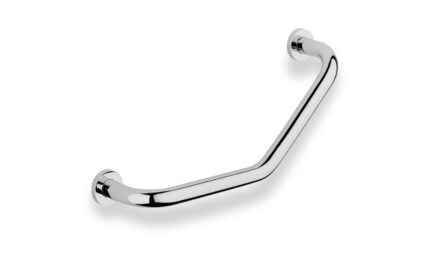 Angled bathroom handle, Ø25 / chrome