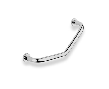 Angled bathroom handle, Ø25 / chrome