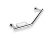 Angled bathroom towel rail, Ø25, with basket / chrome