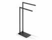 Towel rack for 2 towels / rectangular profile and base / matt black