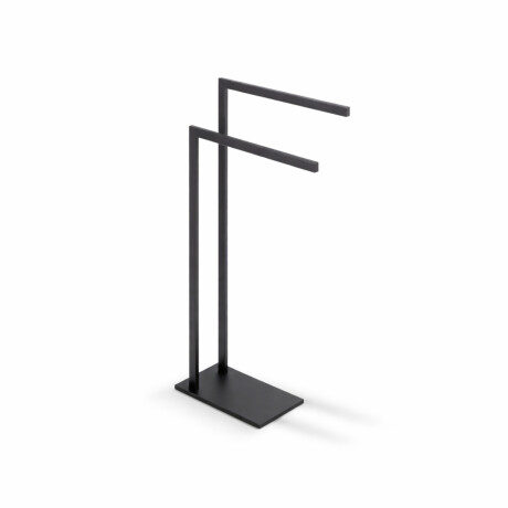 Towel rack for 2 towels / rectangular profile and base / matt black #1