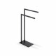 Towel rack for 2 towels / rectangular profile and base / matt black #1