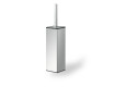 Wall-mounted toilet brush / square / polished steel