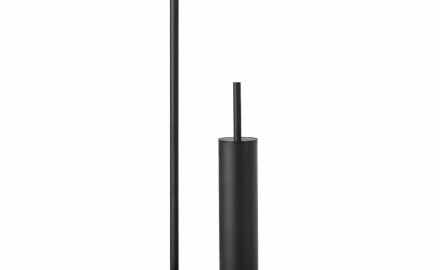Toilet paper and toilet brush holder / round profile and base / matt black