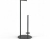 Toilet roll holder + spare rolls / round profile and base / matt black