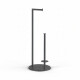 Toilet roll holder + spare rolls / round profile and base / matt black #1