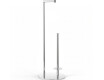 Toilet roll holder + spare rolls / round profile and base / polished steel