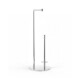 Toilet roll holder + spare rolls / round profile and base / polished steel #1