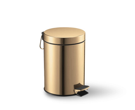 STANDARD round pedal bin, 3 L, soft-close / glossy gold