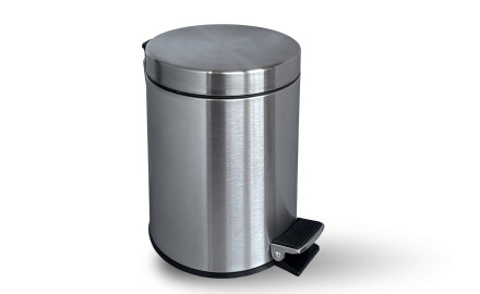STANDARD round pedal bin, 3 L, soft-close / satin-finish steel
