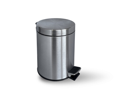 STANDARD round pedal bin, 3 L, soft-close / satin-finish steel