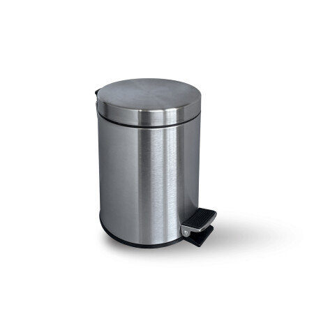 STANDARD round pedal bin, 3 L, soft-close / satin-finish steel #1