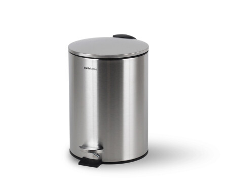 BUDGET round 3 L pedal bin, soft-close / satin-finish stainless steel