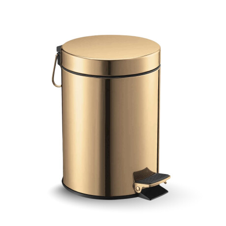 STANDARD round 5 L pedal bin, soft-close / glossy gold #1