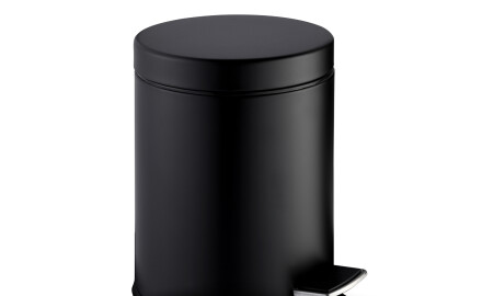 STANDARD round 5-litre pedal bin, soft-close / matt black