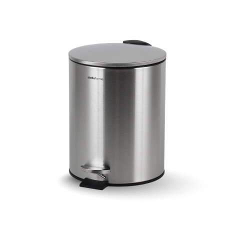 BUDGET round 5-litre pedal bin, soft-close / satin-finish stainless steel #1