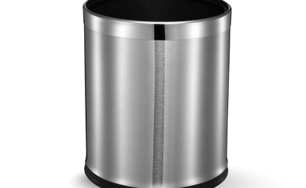 9-litre open bin / removable casing / brushed steel, polished steel rim