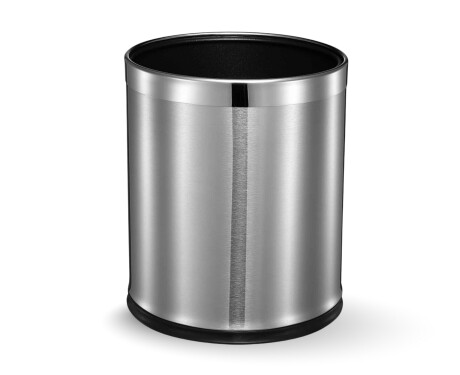 9-litre open bin / removable casing / brushed steel, polished steel rim