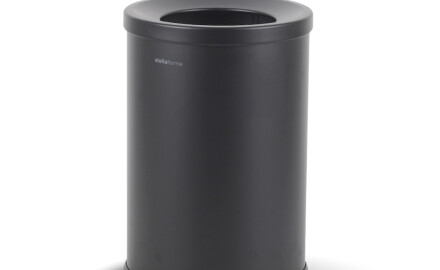 10-litre waste bin, lid with a disposal opening / matt black steel