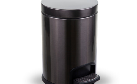 PREMIUM round 5-litre pedal bin, soft-close / metallic graphite