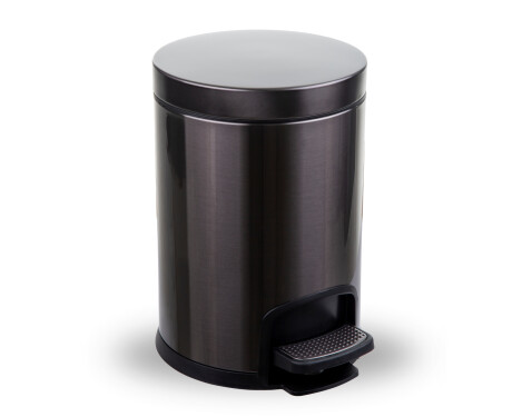 PREMIUM round 5-litre pedal bin, soft-close / metallic graphite