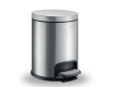 PREMIUM round 5 L pedal bin, soft-close / satin stainless steel