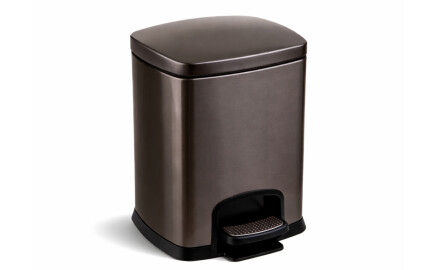 PREMIUM rectangular pedal bin, 5 L, soft-close / metallic graphite