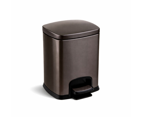 PREMIUM rectangular pedal bin, 5 L, soft-close / metallic graphite