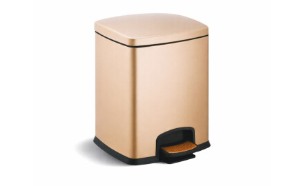 PREMIUM rectangular pedal bin, 5 L, soft-close / champagne