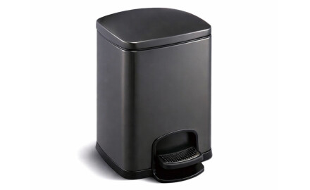 PREMIUM rectangular pedal bin, 5 L, soft-close / matt black