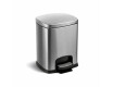 PREMIUM rectangular 5-litre pedal bin, soft-close / satin-finish stainless steel
