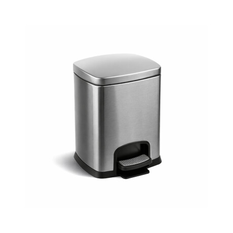 PREMIUM rectangular 5-litre pedal bin, soft-close / satin-finish stainless steel #1