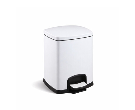 PREMIUM rectangular pedal bin, 5 L, soft-close / white
