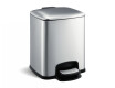 PREMIUM rectangular pedal bin, 8 L, soft-close / satin-finish stainless steel