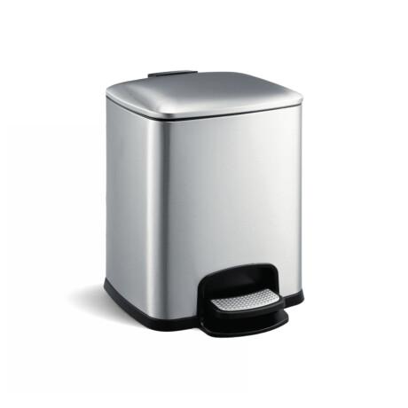 PREMIUM rectangular pedal bin, 8 L, soft-close / satin-finish stainless steel #1