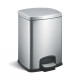PREMIUM rectangular pedal bin, 12 L, soft-close / satin-finish stainless steel #1