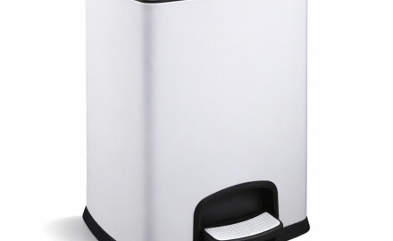 PREMIUM rectangular pedal bin, 20 L, soft-close / white