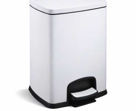 PREMIUM rectangular pedal bin, 20 L, soft-close / white