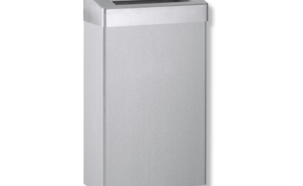 30-litre waste bin with open lid, R10 series / brushed stainless steel