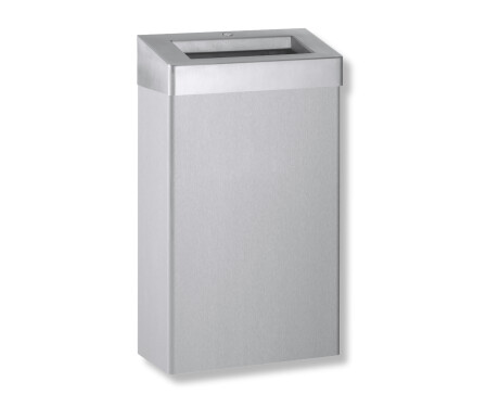 30-litre waste bin with open lid, R10 series / brushed stainless steel