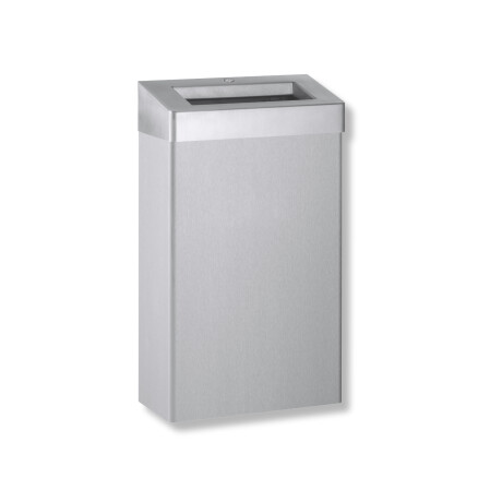 30-litre waste bin with open lid, R10 series / brushed stainless steel #1
