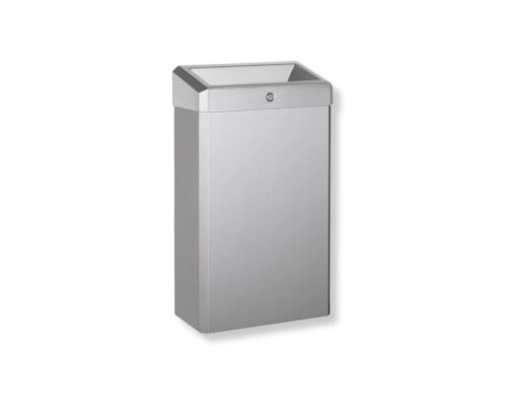 30-litre waste bin with open lid, R1 series / brushed stainless steel