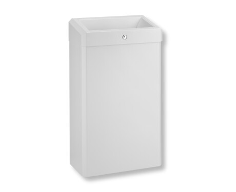 30-litre waste bin with open lid, R1 series / matt white stainless steel