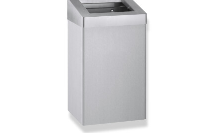 49-litre waste bin with open lid, R10 series / brushed stainless steel