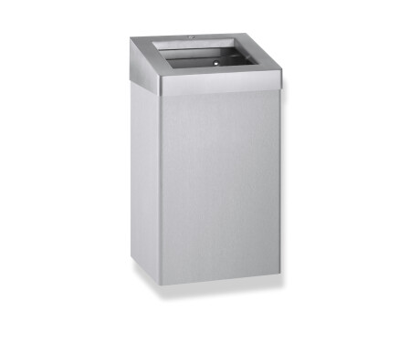 49-litre waste bin with open lid, R10 series / brushed stainless steel