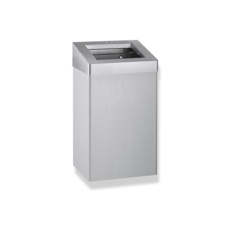 49-litre waste bin with open lid, R10 series / brushed stainless steel #1