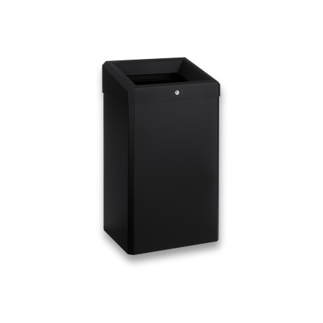 49-litre waste bin with open lid, R1 series / matt black stainless steel #1