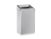 49-litre waste bin with open lid, R1 series / brushed stainless steel